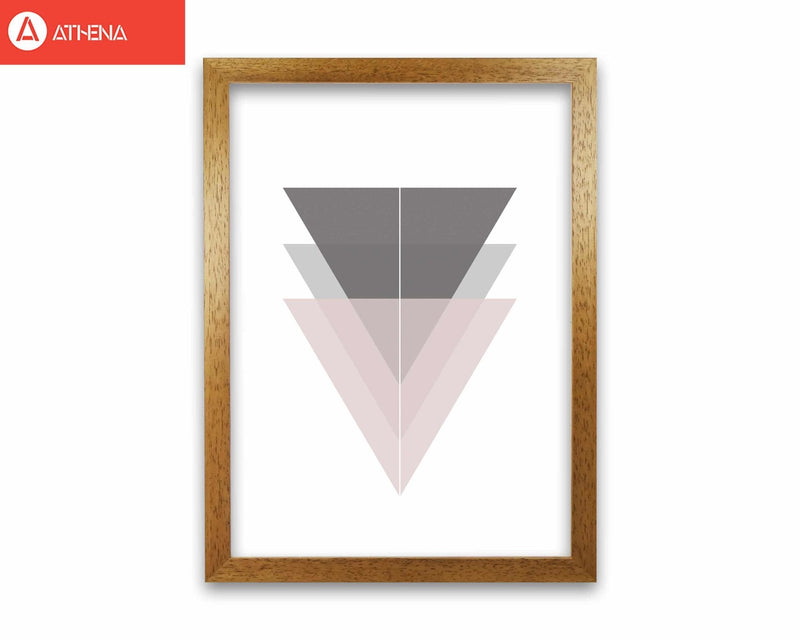 Black, grey and pink abstract triangles modern fine art print