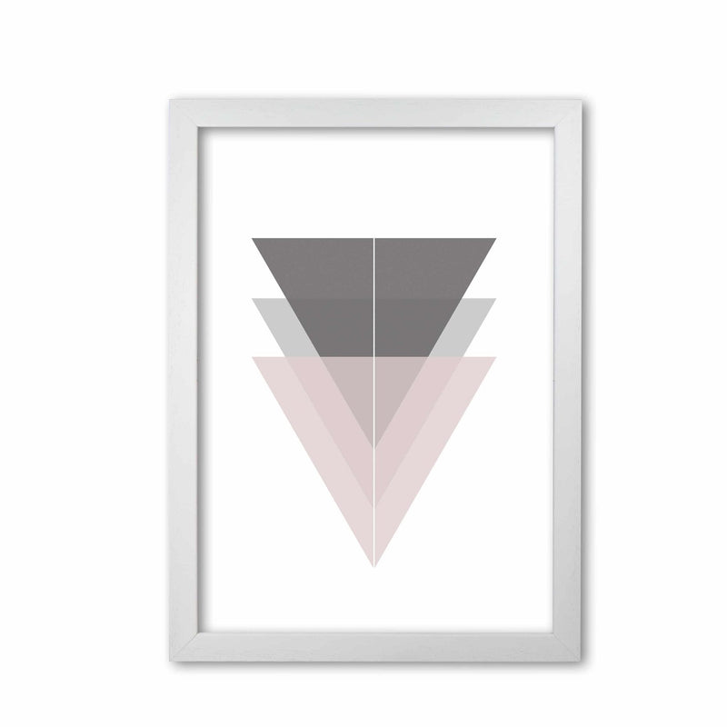Black, grey and pink abstract triangles modern fine art print