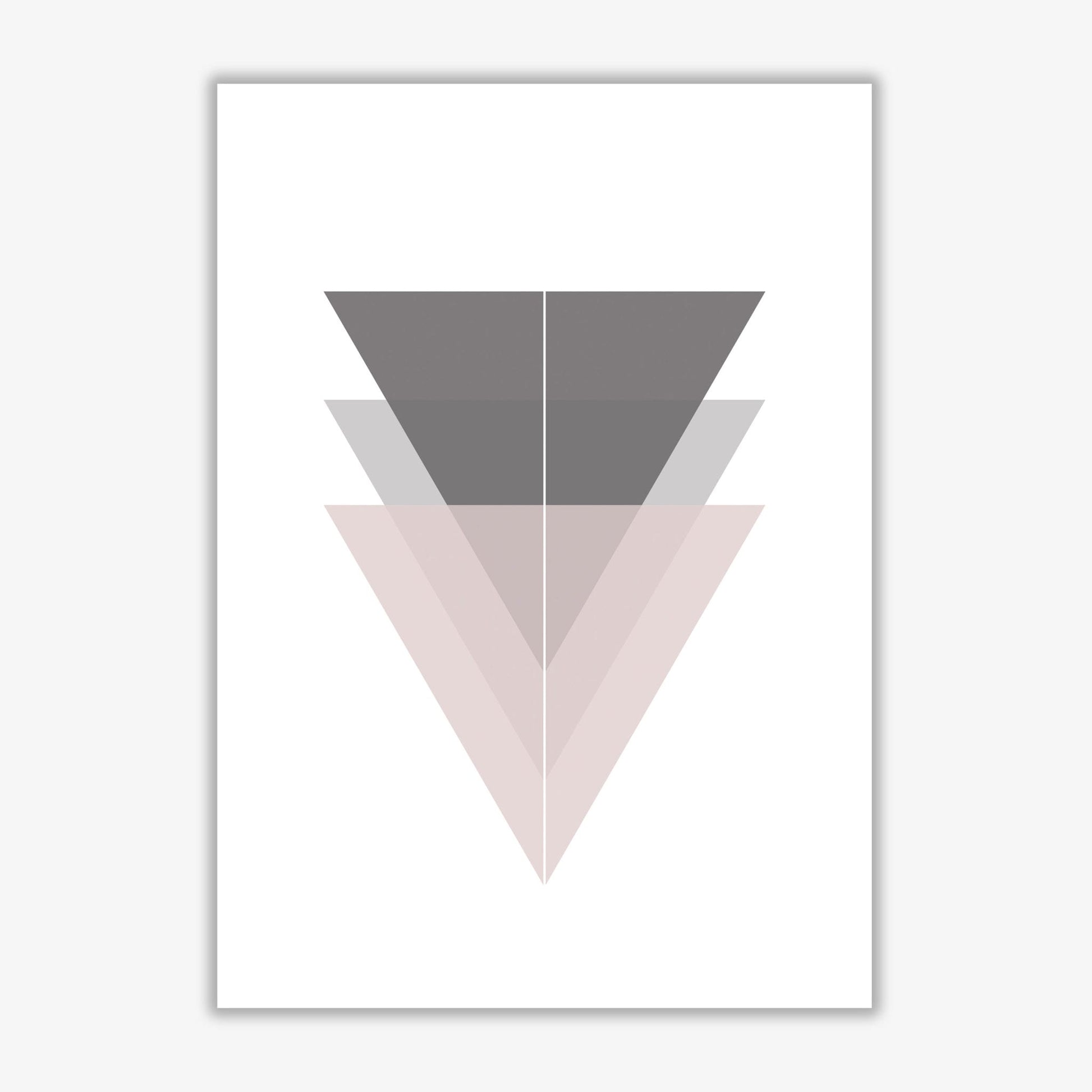Black, grey and pink abstract triangles modern fine art print