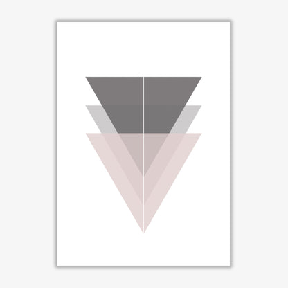 Black, grey and pink abstract triangles modern fine art print