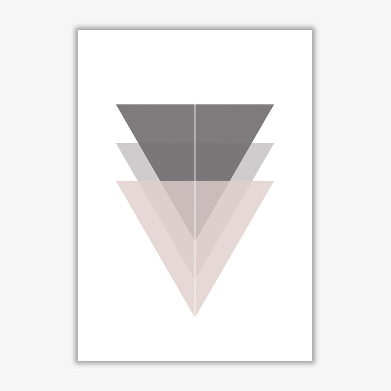 Black, grey and pink abstract triangles modern fine art print
