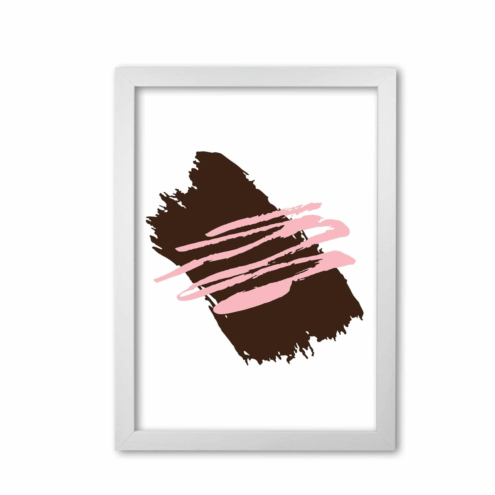 Black jaggered paint brush abstract modern fine art print