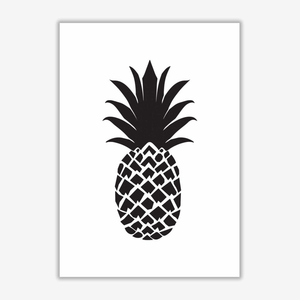 Black pineapple 2 modern fine art print, framed kitchen wall art