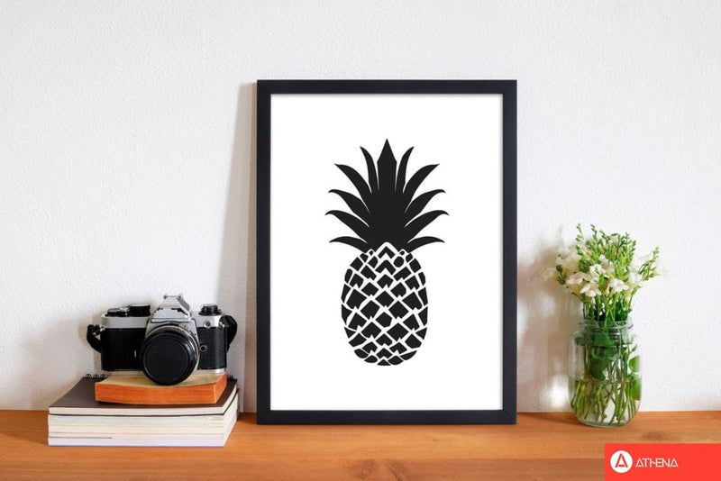 Black pineapple 2 modern fine art print, framed kitchen wall art