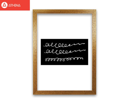 Black rectangle swirls abstract modern fine art print