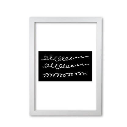 Black rectangle swirls abstract modern fine art print