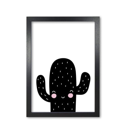 Black scandi cactus modern fine art print, framed botanical &#038; nature art print