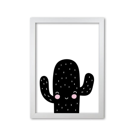 Black scandi cactus modern fine art print, framed botanical &#038; nature art print