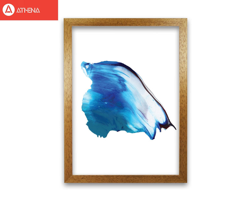 Blue abstract paint stroke modern fine art print