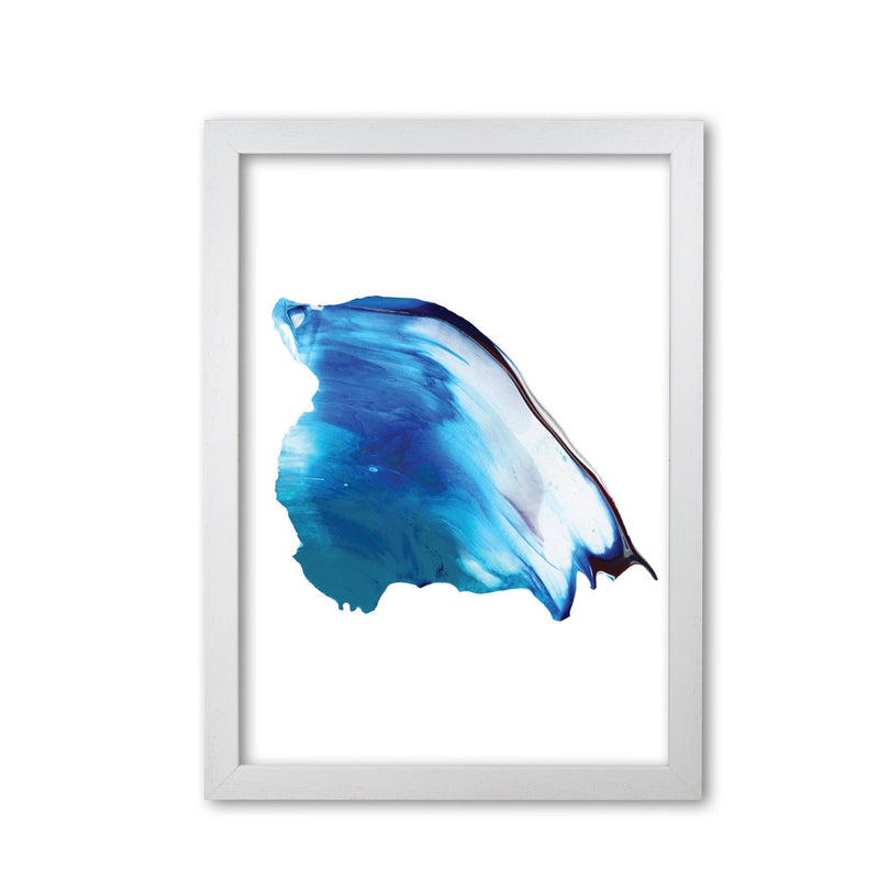 Blue abstract paint stroke modern fine art print
