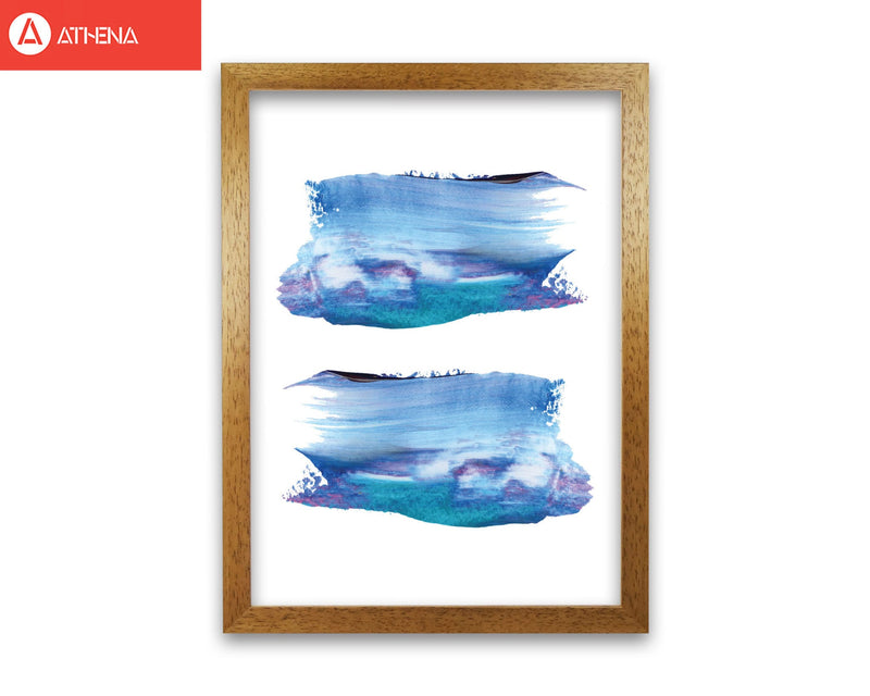 Blue and purple abstract paint strokes modern fine art print