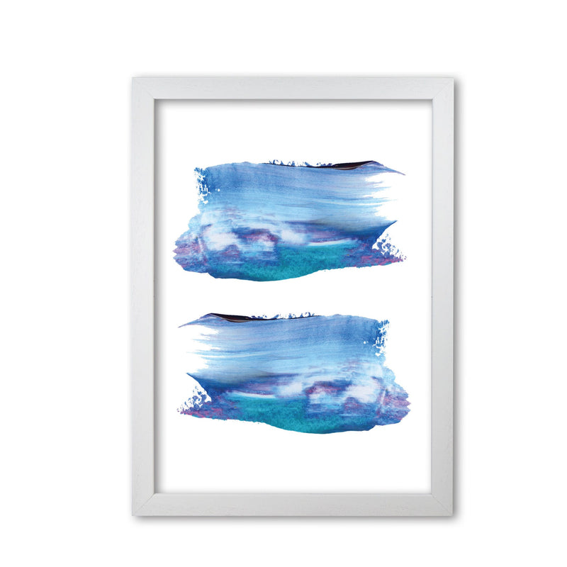 Blue and purple abstract paint strokes modern fine art print