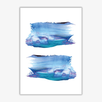 Blue and purple abstract paint strokes modern fine art print