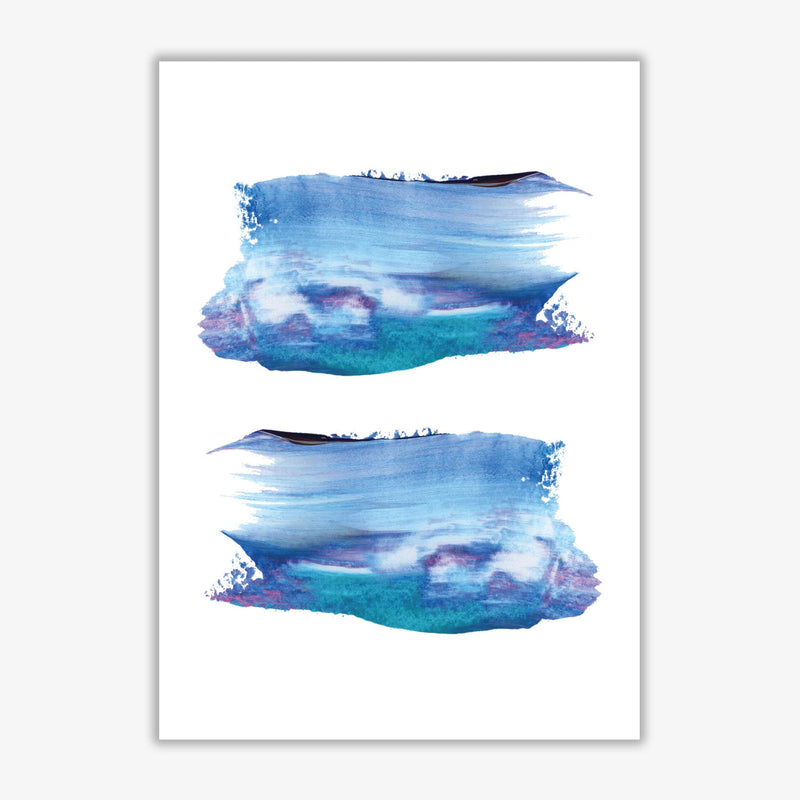 Blue and purple abstract paint strokes modern fine art print