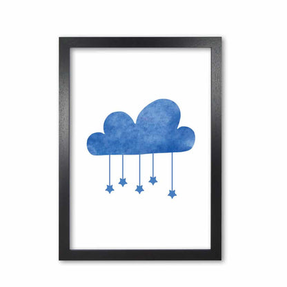 Blue cloud watercolour modern fine art print