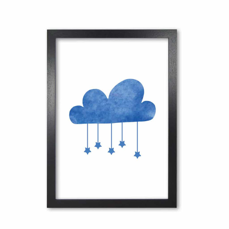 Blue cloud watercolour modern fine art print