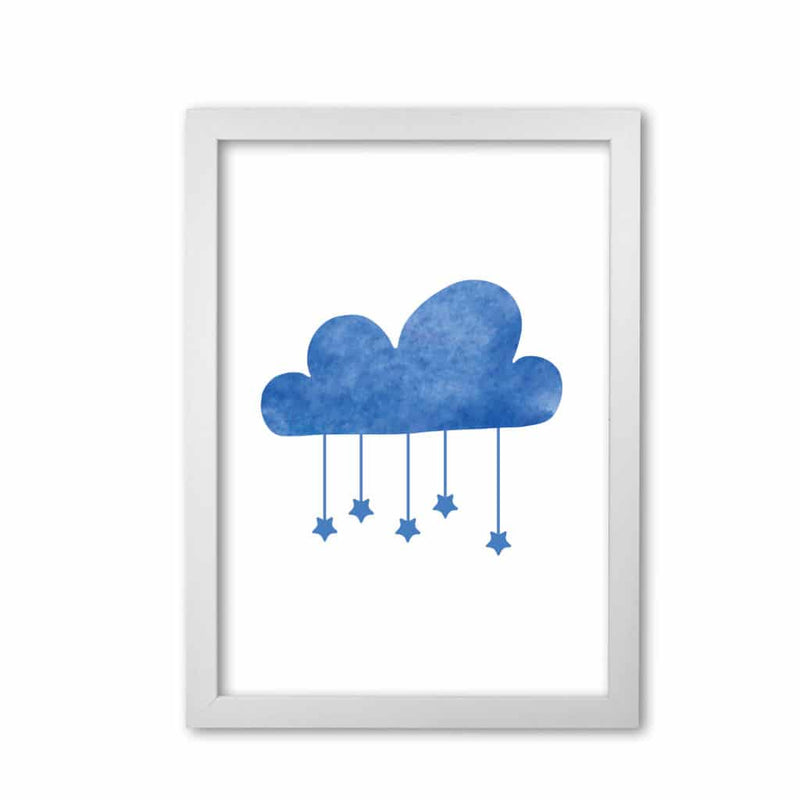 Blue cloud watercolour modern fine art print