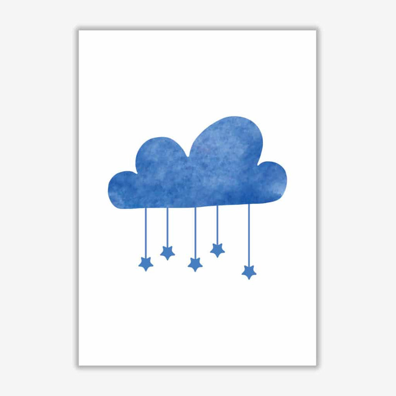 Blue cloud watercolour modern fine art print
