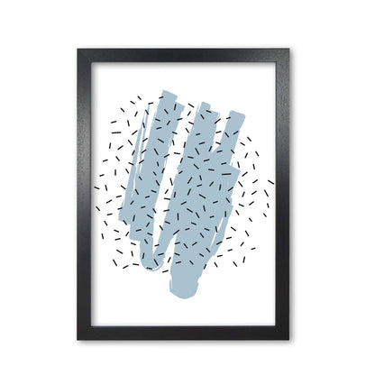 Blue paint with black polka abstract modern fine art print
