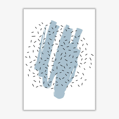Blue paint with black polka abstract modern fine art print