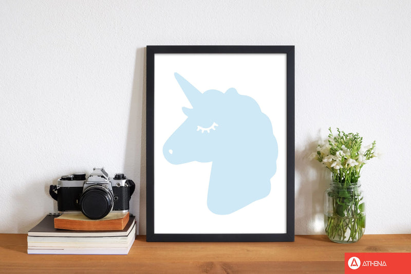 Blue unicorn head modern fine art print