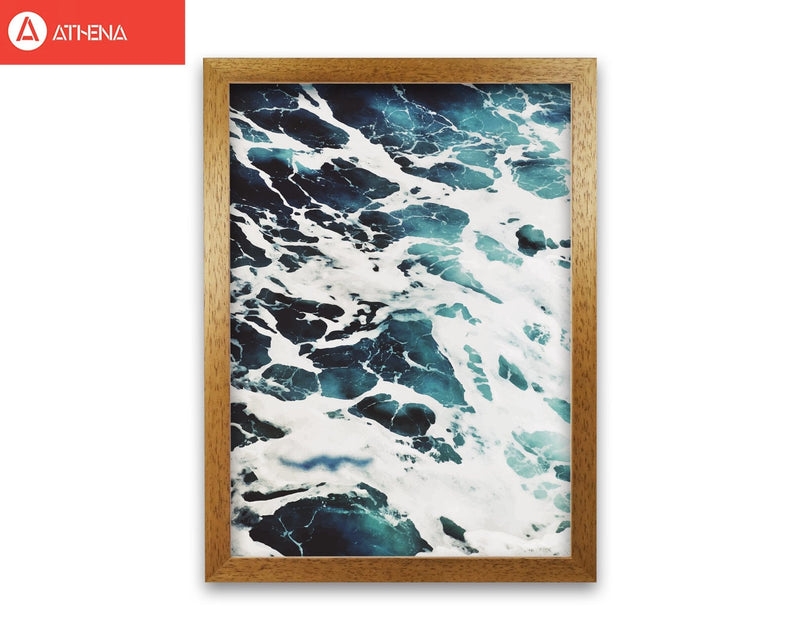 Blue white water modern fine art print, framed botanical &
