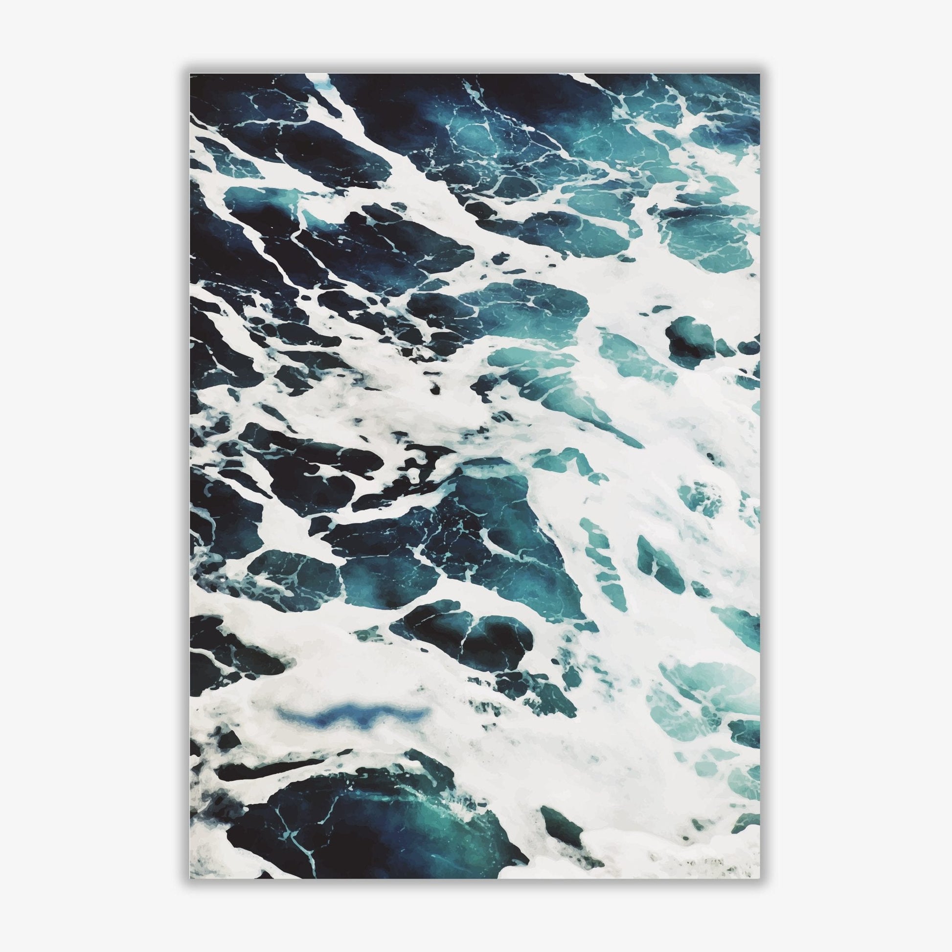 Blue white water modern fine art print, framed botanical &#038; nature art print