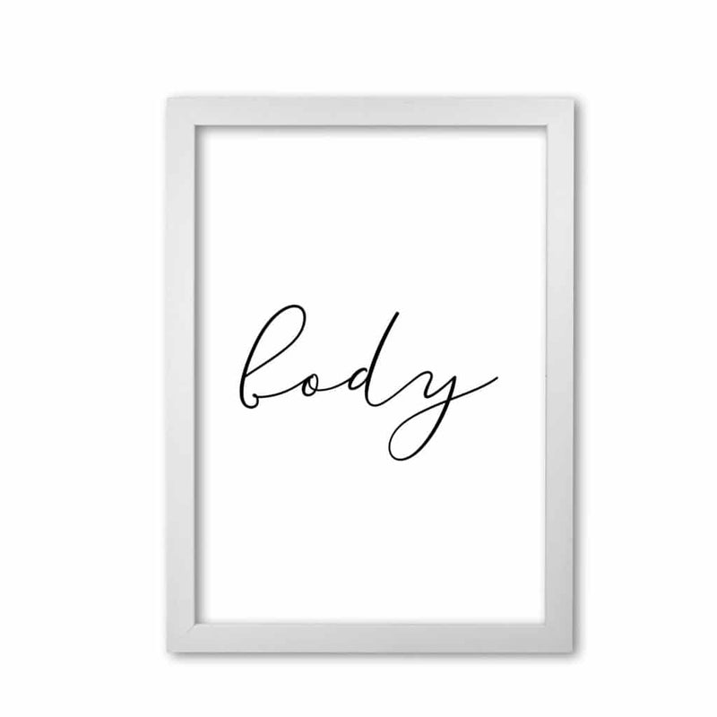 Body modern fine art print, framed typography wall art