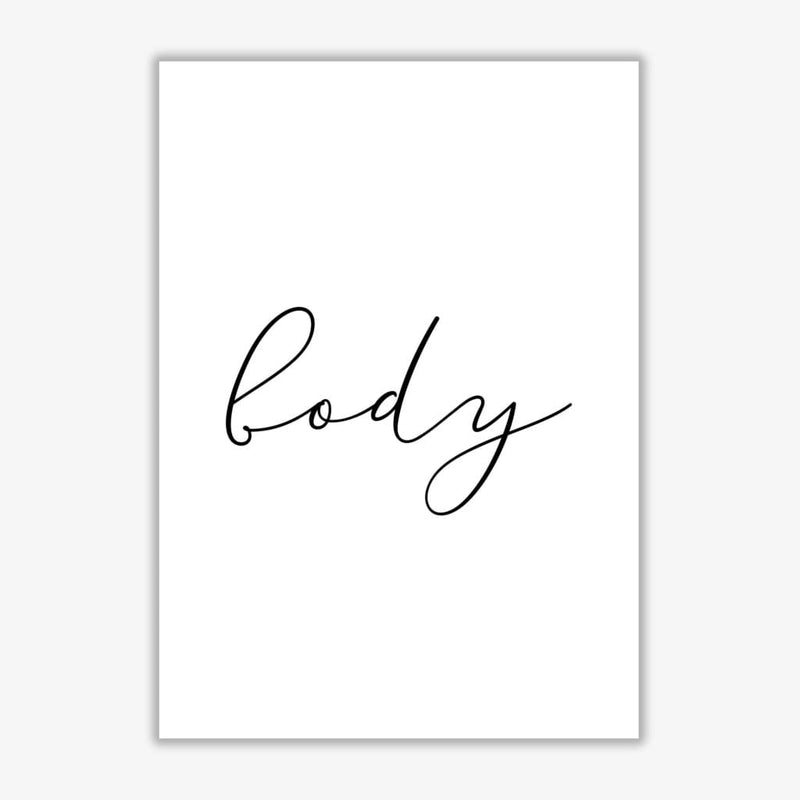 Body modern fine art print, framed typography wall art
