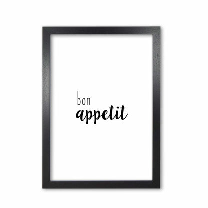 Bon appetit food quote fine art print by orara studio, framed kitchen wall art