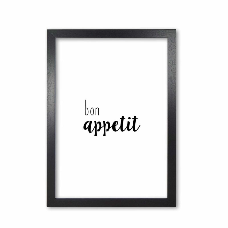 Bon appetit food quote fine art print by orara studio, framed kitchen wall art