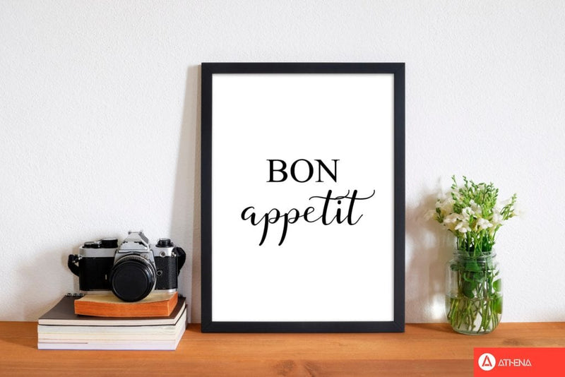 Bon appetit modern fine art print, framed typography wall art