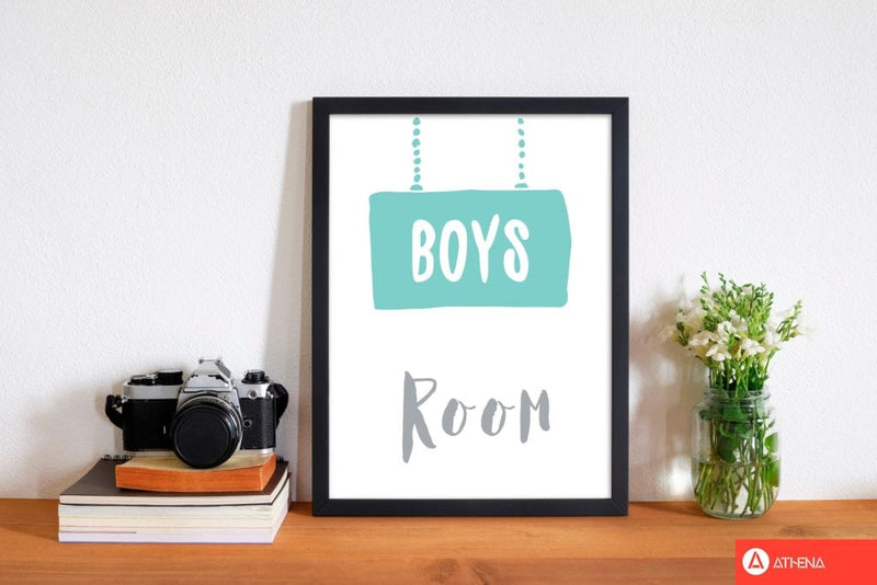 Boys room mint modern fine art print, framed childrens nursey wall art poster