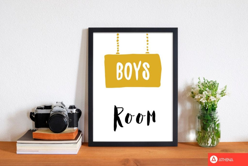Boys room mustard modern fine art print, framed childrens nursey wall art poster