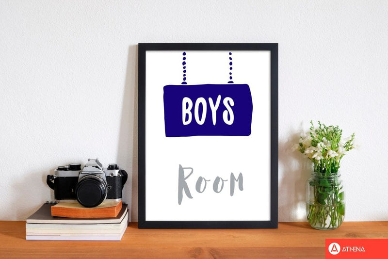 Boys room navy modern fine art print, framed childrens nursey wall art poster