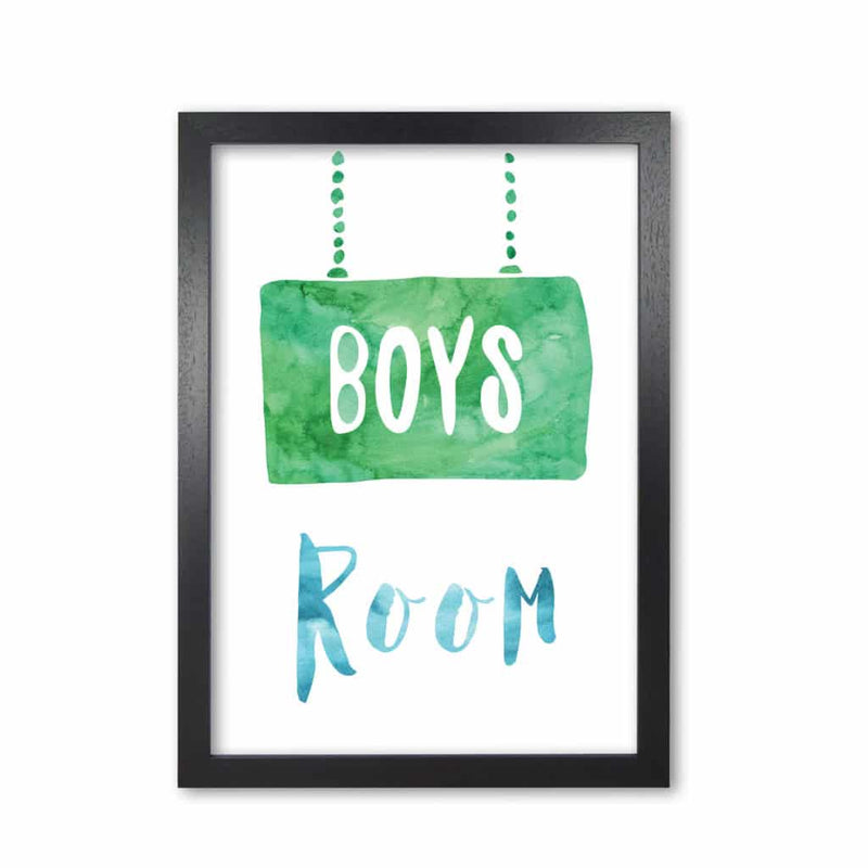 Boys room watercolour modern fine art print, framed childrens nursey wall art poster