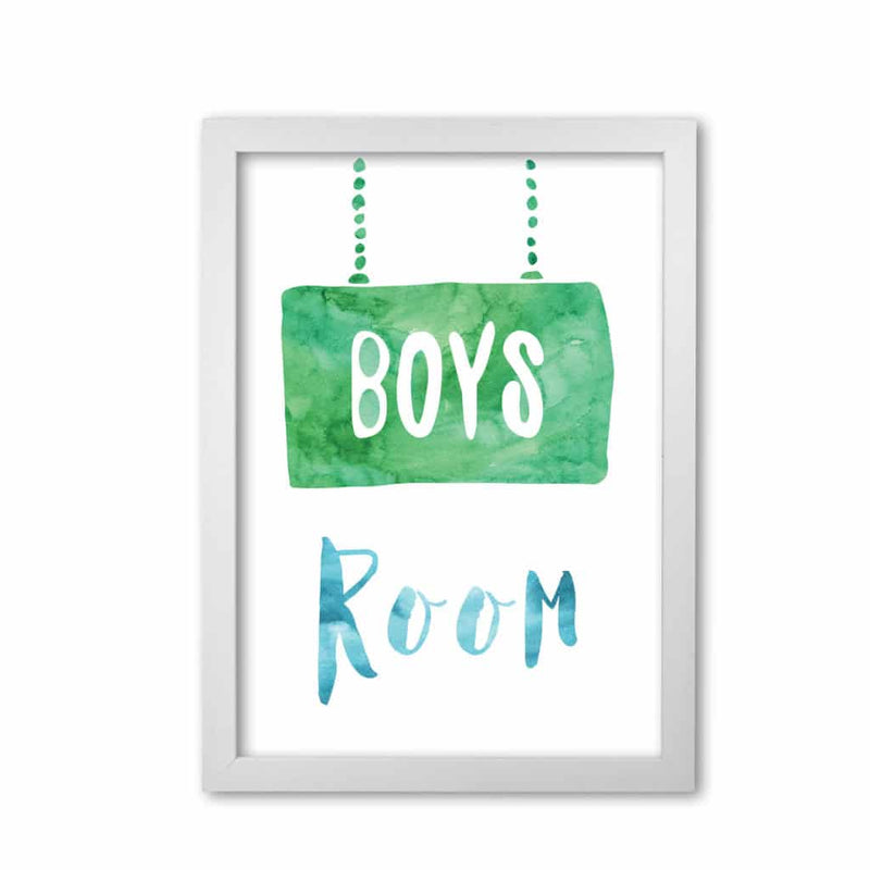 Boys room watercolour modern fine art print, framed childrens nursey wall art poster