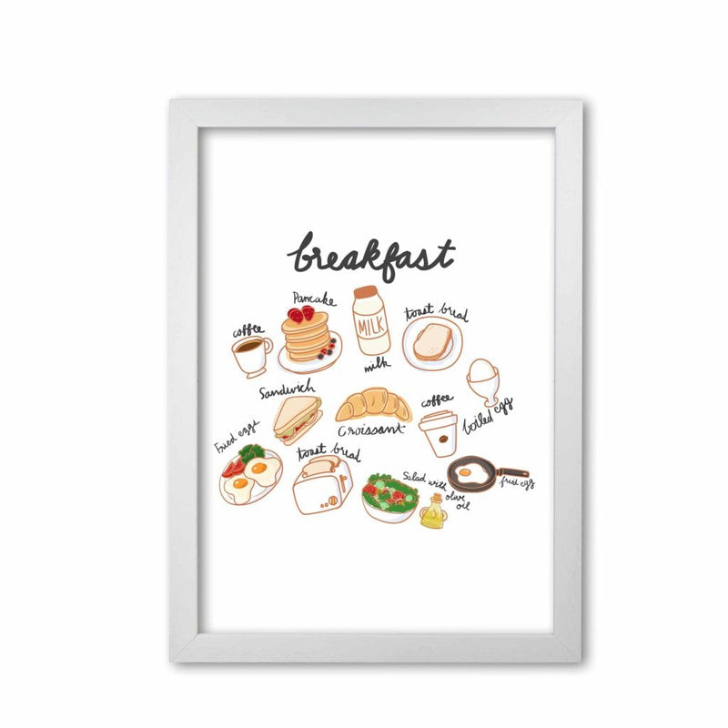 Breakfast collection portrait modern fine art print, framed kitchen wall art