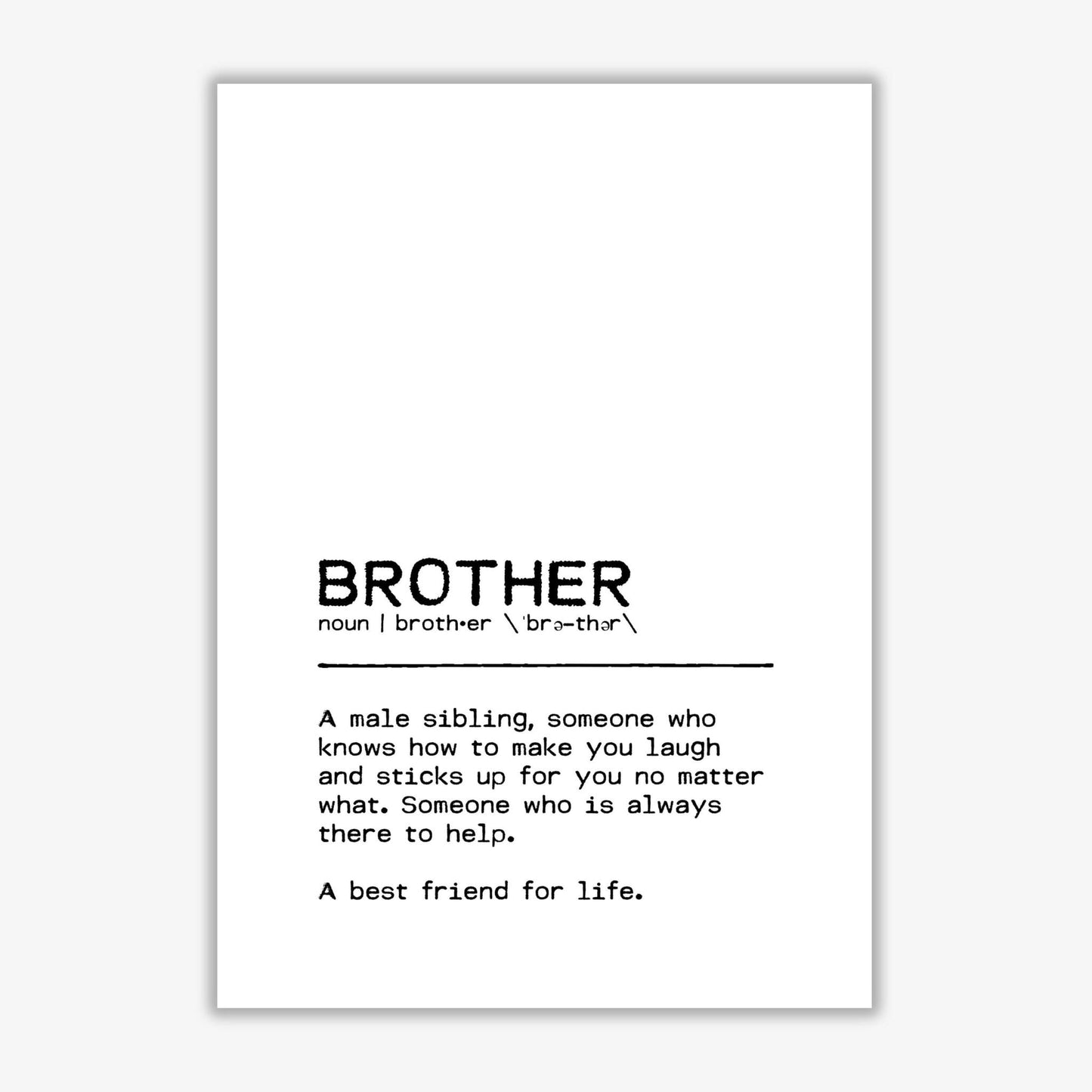 Brother best friend definition quote fine art print by orara studio