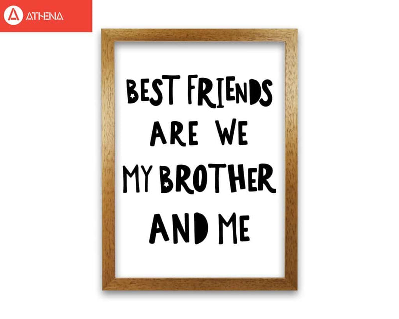 Brother best friends black modern fine art print, framed typography wall art