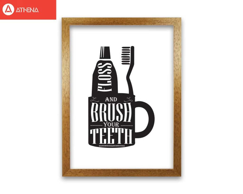 Brush your teeth, bathroom modern fine art print, framed bathroom wall art
