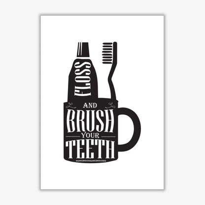 Brush your teeth, bathroom modern fine art print, framed bathroom wall art
