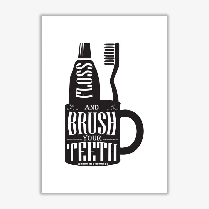 Brush your teeth, bathroom modern fine art print, framed bathroom wall art
