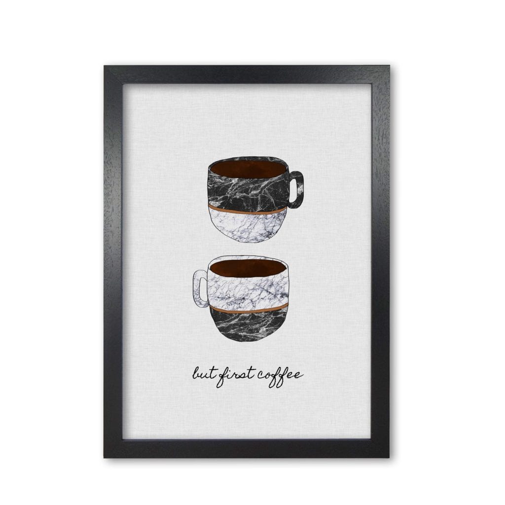But first coffee ii fine art print by orara studio, framed kitchen wall art