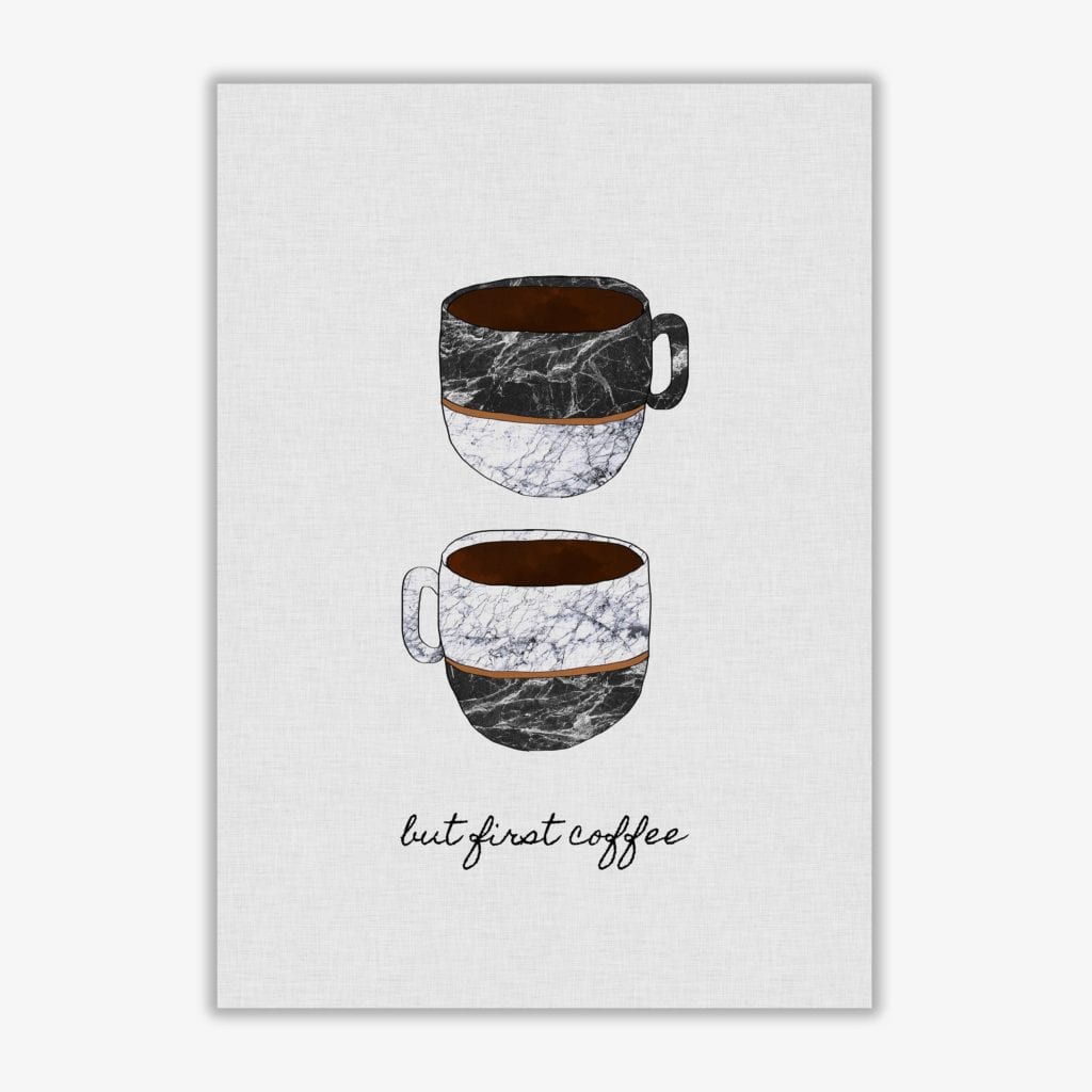 But first coffee ii fine art print by orara studio, framed kitchen wall art
