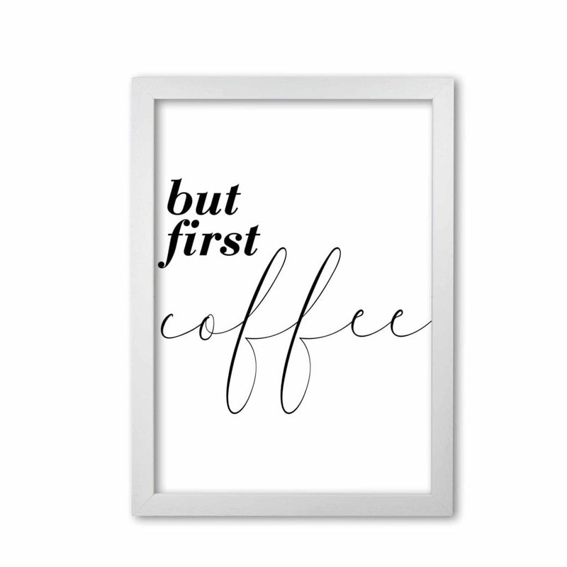 But first coffee modern fine art print, framed kitchen wall art