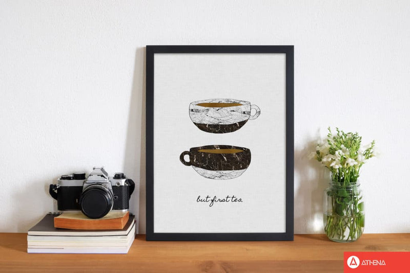 But first tea fine art print by orara studio, framed kitchen wall art