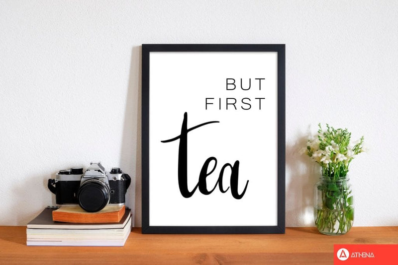 But first tea modern fine art print, framed kitchen wall art