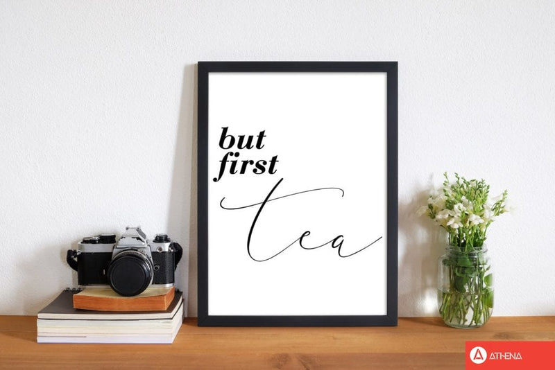 But first tea modern fine art print, framed kitchen wall art