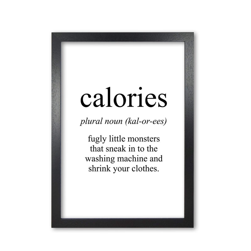 Calories modern fine art print, framed typography wall art